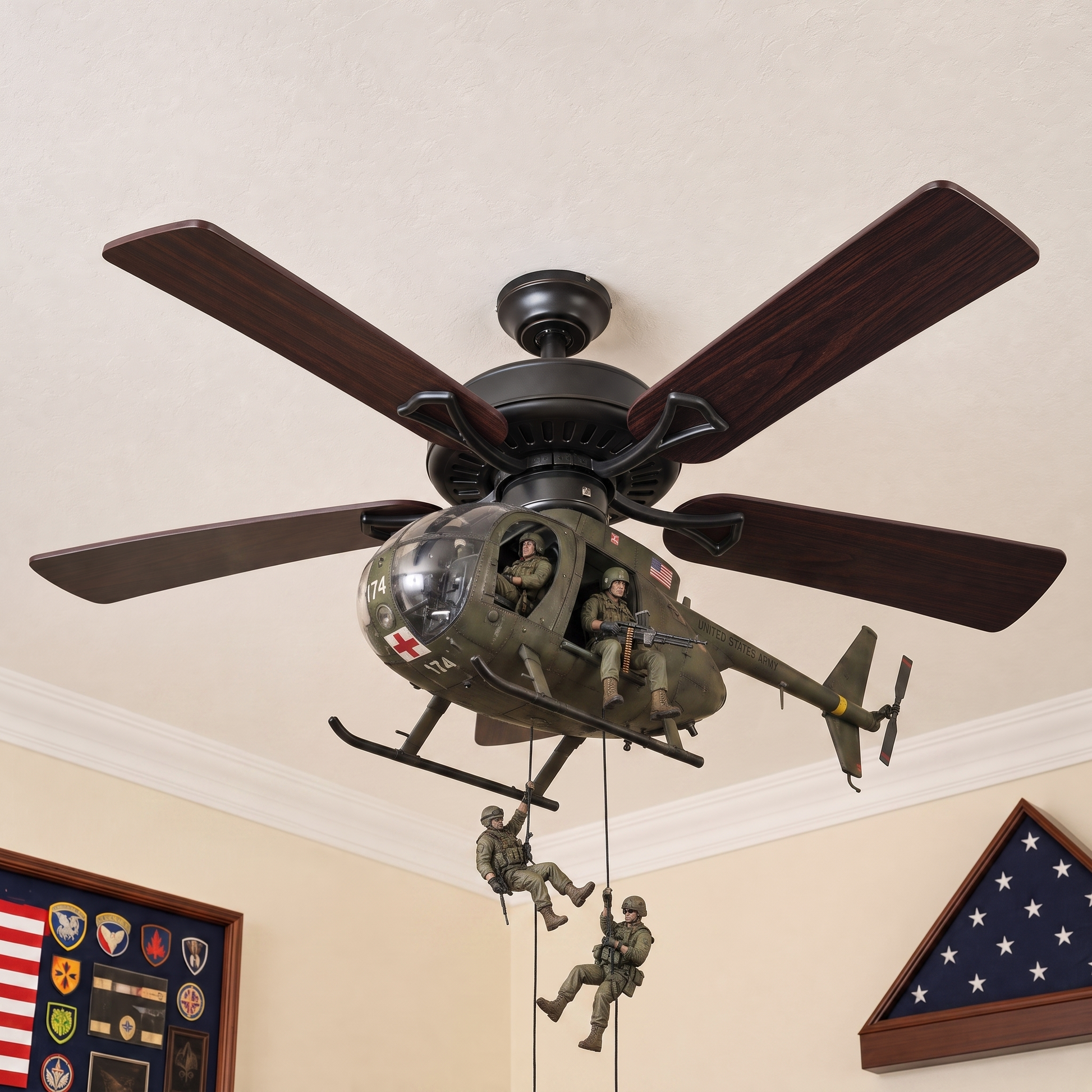 Chopper Blade ceiling fan attachment turning a fan into a helicopter